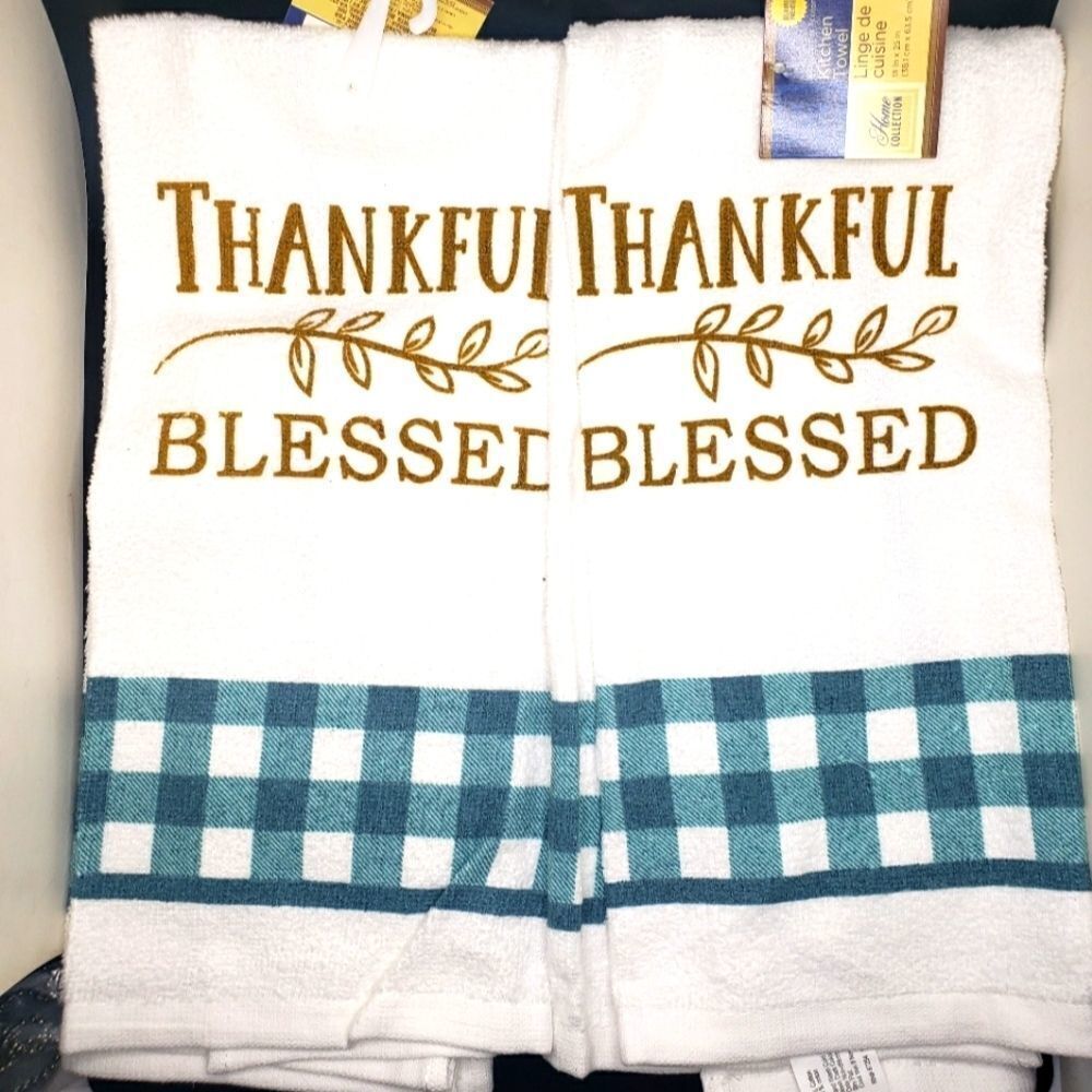 THANKFUL Blessed cotton kitchen towel set